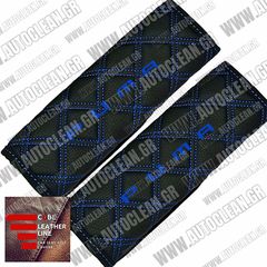 FORD PUMA ΜΑΞΙΛΑΡΑΚΙΑ ΖΩΝΗΣ ΤΕΧΝΟΔΕΡΜΑ CUBE ΜΑΥΡΟ - ΜΠΛΕ ΚΛΩΣΤΗ -  ΜΠΛΕ ΚΕΝΤΗΜΑΤΑ PUMA ΕΛΛΗΝΙΚΗΣ ΚΑΤΑΣΚΕΥΗΣ ΣΕΤ 2ΤΜΧ 