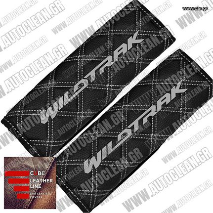 FORD WILDTRAK ΜΑΞΙΛΑΡΑΚΙΑ ΖΩΝΗΣ ΤΕΧΝΟΔΕΡΜΑ CUBE ΜΑΥΡΟ - ΑΣΠΡΗ ΚΛΩΣΤΗ -  ΑΣΠΡΑ ΚΕΝΤΗΜΑΤΑ WILDTRAK ΕΛΛΗΝΙΚΗΣ ΚΑΤΑΣΚΕΥΗΣ ΣΕΤ 2ΤΜΧ