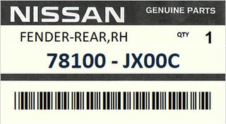 Φτερό πίσω δεξιό NISSAN NV200 M20 4WAGON 2009-2013 #78100JX00C