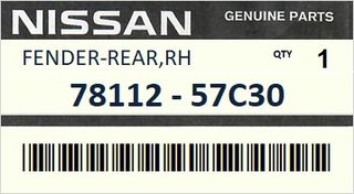 Φτερό πίσω δεξιό NISSAN SUNNY N14 3ΠΟΡΤΟ 1990-1995 #7811257C30