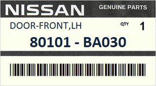 Πόρτα εμπρός αριστερή NISSAN PRIMERA P12 2001-2007 #80101BA030