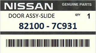 Πόρτα πλαΐνή συρόμενη δεξιά NISSAN SERENA C23M 1998-2001 #821007C931