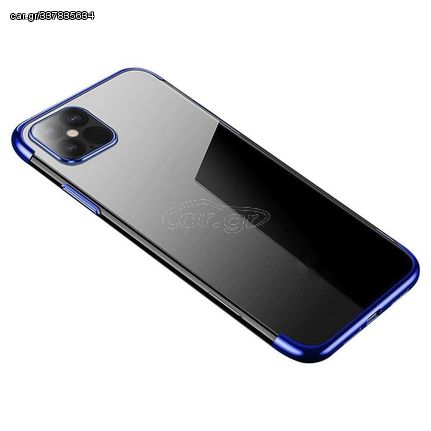 Clear Color case Gel TPU cover with a metallic frame for Samsung Galaxy A33 5G blue