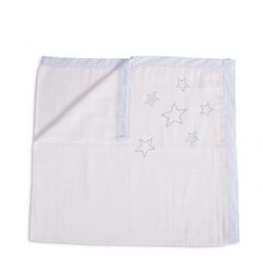 Κουβερτούλα Μουσελίνα 100x120cm Μπλε Αστεράκια Cangaroo