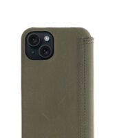 Minim (MM-10445) Minim Book Case - Olive Green, Apple iPhone 15 Plus