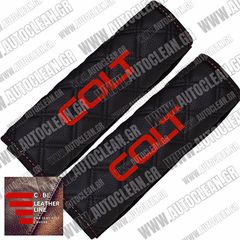 MITSUBISHI COLT ΜΑΞΙΛΑΡΑΚΙΑ ΖΩΝΗΣ ΤΕΧΝΟΔΕΡΜΑ CUBE ΜΑΥΡΟ ΜΕ ΚΟΚΚΙΝΑ ΚΕΝΤΗΜΑΤΑ COLT ΕΛΛΗΝΙΚΗΣ ΚΑΤΑΣΚΕΥΗΣ ΣΕΤ 2ΤΜΧ