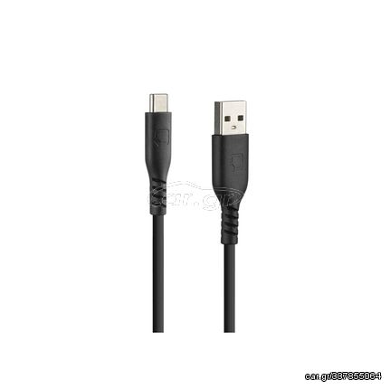 ΚΑΛΩΔΙΟ ΦΟΡΤΙΣΗΣ & ΜΕΤΑΦΟΡΑΣ ΔΕΔΟΜΕΝΩΝ USB A> TYPE C 3000mA/18W ΣΙΛΙΚΟΝΗΣ ΜΑΥΡΟ 60cm OPTILINE​ LAMPA - 1 TEM.