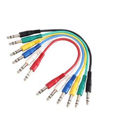 Adam Hall K3 BVV 0060 SET 6 Pcs Patch Cables 6.3 mm Jack stereo 0.6 m - Adam Hall