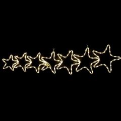 Επίστυλο σχέδιο 7 STARS με 144 LED & 6m φωτοσωλήνα σε θερμό χρώμα φωτός με μηχανισμό FLASH IP65