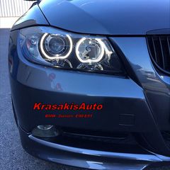 Μπροστινά Φανάρια Bmw 3series E90 / E91 με LED Angel Eyes