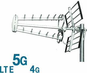 Mistral Triple UHF Εξωτερική Κεραία Τηλεόρασης (δεν απαιτεί τροφοδοσία) σε Ασημί Χρώμα Σύνδεση με Ομοαξονικό (Coaxial) Καλώδιο(1328)