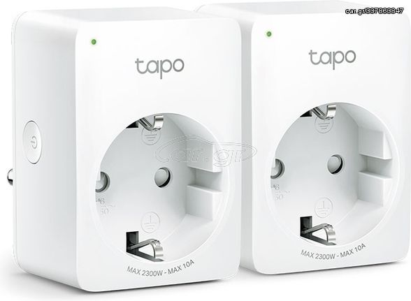 TP-LINK Tapo P100 Μονή Εξωτερική Πρίζα Ρεύματος Wi-Fi με Διακόπτη Λευκή 2τμχ*