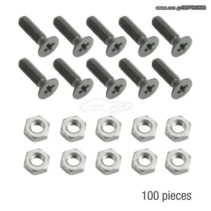 Adam Hall 5420BLK Philips-Head Screw with Nut for D-type Socket 100pc - Adam Hall