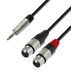Adam Hall K4YWFF0180 Microphone cable 3.5mm Jack stereo to 2x XLR female 1.8 m - Adam Hall