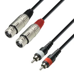Adam Hall K3TFC0100 Audio Cable 2 x RCA male to 2 x XLR FEMALE 1 m - Adam Hall