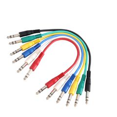 Adam Hall K3 BVV 0090 SET 6 pcs. Patch Cables 6.3 mm Jack stereo to 6.3 mm Jack stereo 0.9 m - Adam Hall