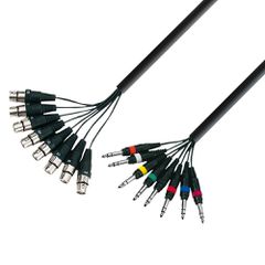 Adam Hall K3 L8 FV 0300 Multicore cable 8 x XLR female to 8 x 6.3 mm Jack stereo 3 m - Adam Hall