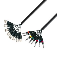 Adam Hall K3 L8 MV 0300 Multicore Cable 8 x XLR male to 8 x 6.3 mm Jack stereo 3 m - Adam Hall