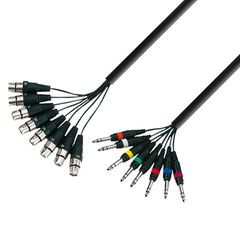 Adam Hall Cables K3 L8 FV 0500 Multicore cable 8 x XLR female to 8 x 6.3 mm Jack stereo 5 m - Adam Hall