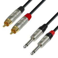 Adam Hall K4 TPC 0090 Audio Cable REAN 2 x RCA male to 2 x 6.3 mm Jack mono 0.9 m - Adam Hall