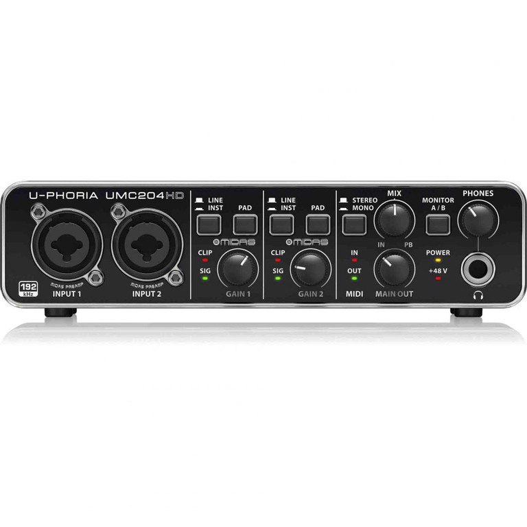 BEHRINGER UMC 204HD 2x4 Audiophile USB AUDIO IDI Audio Interface - Behringer