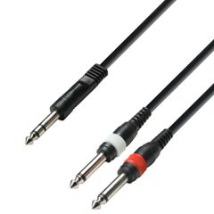 Adam Hall K3YVPP0600 - Audio Cable 6.3 mm Jack stereo to 2 x 6.3 Jack mono 6 m - Adam Hall