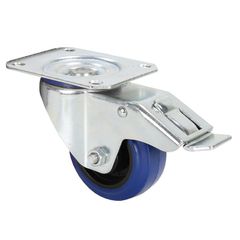 Adam Hall 372091 - Swivel Castor 80 mm with blue Wheel and Brake - Adam Hall
