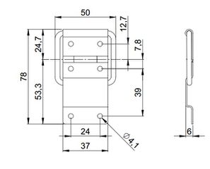 Adam Hall 2529 - Stop Hinge medium chrome-plated - Adam Hall-thumb-1