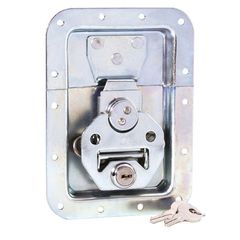 Adam Hall 17250LS - Butterfly Latch large with Spring lockable non cranked 14 mm deep - Adam Hall