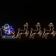 Διακοσμητικό Τάρανδος με έλκηθρο 88,2W με 504 LED πολύχρωμο με λειτουργία FLASH IP65