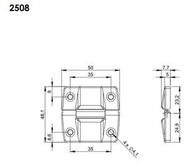 Adam Hall 2508 - Stop Hinge medium chrome-plated - Adam Hall-thumb-1