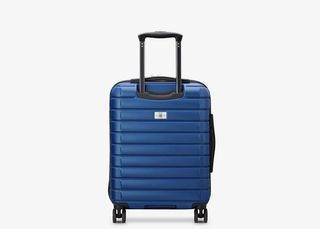 DELSEY SUITCASE SHADOW 5.0 55CM SLIM 4 DOUBLE WHEELS CABIN TROLLEY CASE BLUE