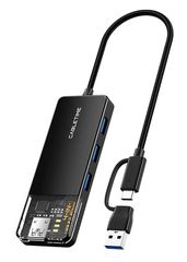 CABLETIME USB hub CT-HUBT3-PB, 4x θυρών, USB/USB-C σύνδεση, 5Gbps, μαύρο