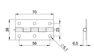 Adam Hall 2602 - Medium duty butt hinge Galvanized - Adam Hall-thumb-1