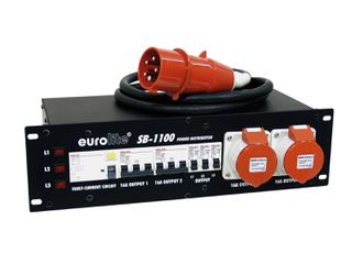 Eurolite SB-1100 Power Distributor In 32A - 2x(5x16A)+ 6x16A Schuko 19" -USED- - Eurolite
