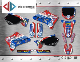 ΣΕΤ ΑΥΤΟΚΟΛΛΗΤΑ ΓΙΑ YAMAHA YZ 125-250 1996-2001 ΚΙΤ ΓΡΑΦΙΚΩΝ DECALS KIT