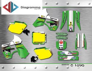 ΣΕΤ ΑΥΤΟΚΟΛΛΗΤΑ ΓΙΑ KAWASAKI KX500 1988-2004 ΚΙΤ ΓΡΑΦΙΚΩΝ DECALS KIT