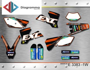 ΣΕΤ ΑΥΤΟΚΟΛΛΗΤΑ ΓΙΑ KTM EXC series 2004 ΚΙΤ ΓΡΑΦΙΚΩΝ DECALS KIT