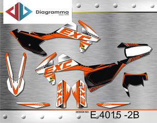 ΣΕΤ ΑΥΤΟΚΟΛΛΗΤΑ ΓΙΑ KTM EXC series 2017 ΚΙΤ ΓΡΑΦΙΚΩΝ DECALS KIT