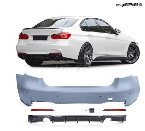 Σπορ πίσω προφυλακτήρας + γυαλιστερό spoiler για BMW 3er F30 335 340 2011-2019