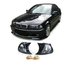Ζευγάρι πλαϊνά φλας με διάφανο γυαλί σε black smoke για BMW 3er E46 Coupe cabrio 2001-2003