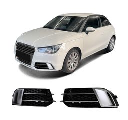 Κυψελοειδείς αεραγωγοί προφυλακτήρα σε μαύρο/ασημί γυαλιστερό για Audi A1 8X 2010-2014