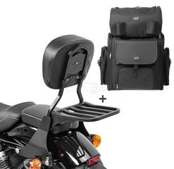 Harley Sportster αποσπώμενη πλάτη συνεπιβάτη με σχάρα και τσάντα 883 2004-2015