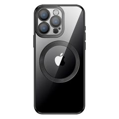 Θήκη iPhone 15 Plus KSTDESIGN Magnetic Metal Frame Series συμβατό με MagSafe φορτιστή Transparent Πλάτη TPU μαύρο
