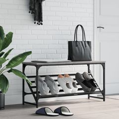 Παπουτσοθήκη Γκρι Sonoma 90x30x45 εκ. από Επεξεργασμένο Ξύλο 833421