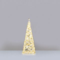 Λευκό διακοσμητικό δεντράκι με 30 mini led λαμπάκια μπαταρίας 3ΧΑΑ μη στεγανό IP20 Φ18.5X50CM