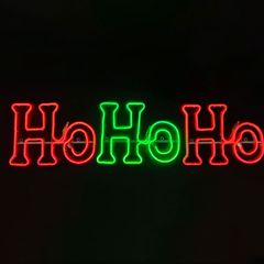 Διακοσμητικό σχέδιο HOHOHO με 750 LED & 7,5m φωτοσωλήνα σε πράσινο-κόκκινο χρώμα φωτός FLASH IP65 133x30cm