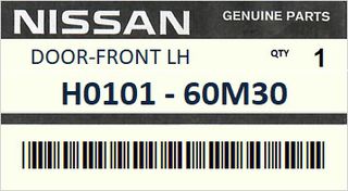 Πόρτα εμπρός αριστερή NISSAN SUNNY CHERRY N13 1986-1990 #H010160M30