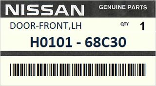 Πόρτα εμπρός αριστερή NISSAN SUNNY N14 5ΠΟΡΤΟ 1990-1995 #H010168C30