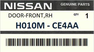 Πόρτα εμπρός δεξιά NISSAN 350Z Z33 ROADSTER 2004-2009 #H010MCE4AA